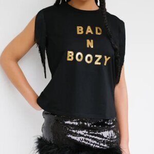 NWT Judith March Bad N Boozy Fringe Top